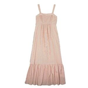 Waverly Grey Dress Womens Medium Orange Cream Striped Tiered Peasant Bohemian